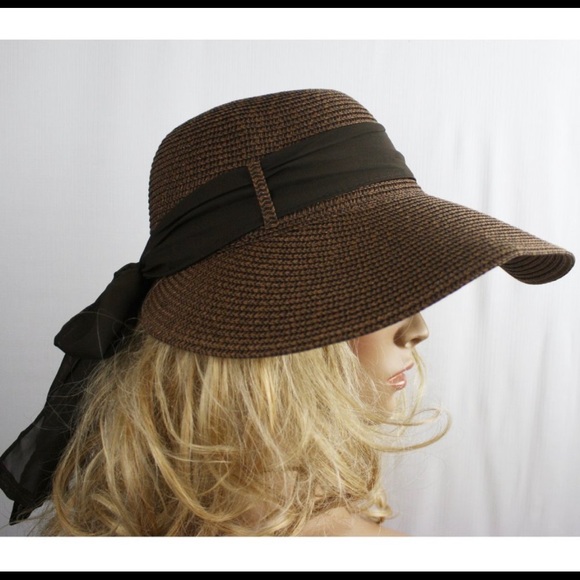 ❌SOLD❌ Sweet & Sexy Ribbon Accented Floppy Straw Hat NWT - Picture 4 of 8